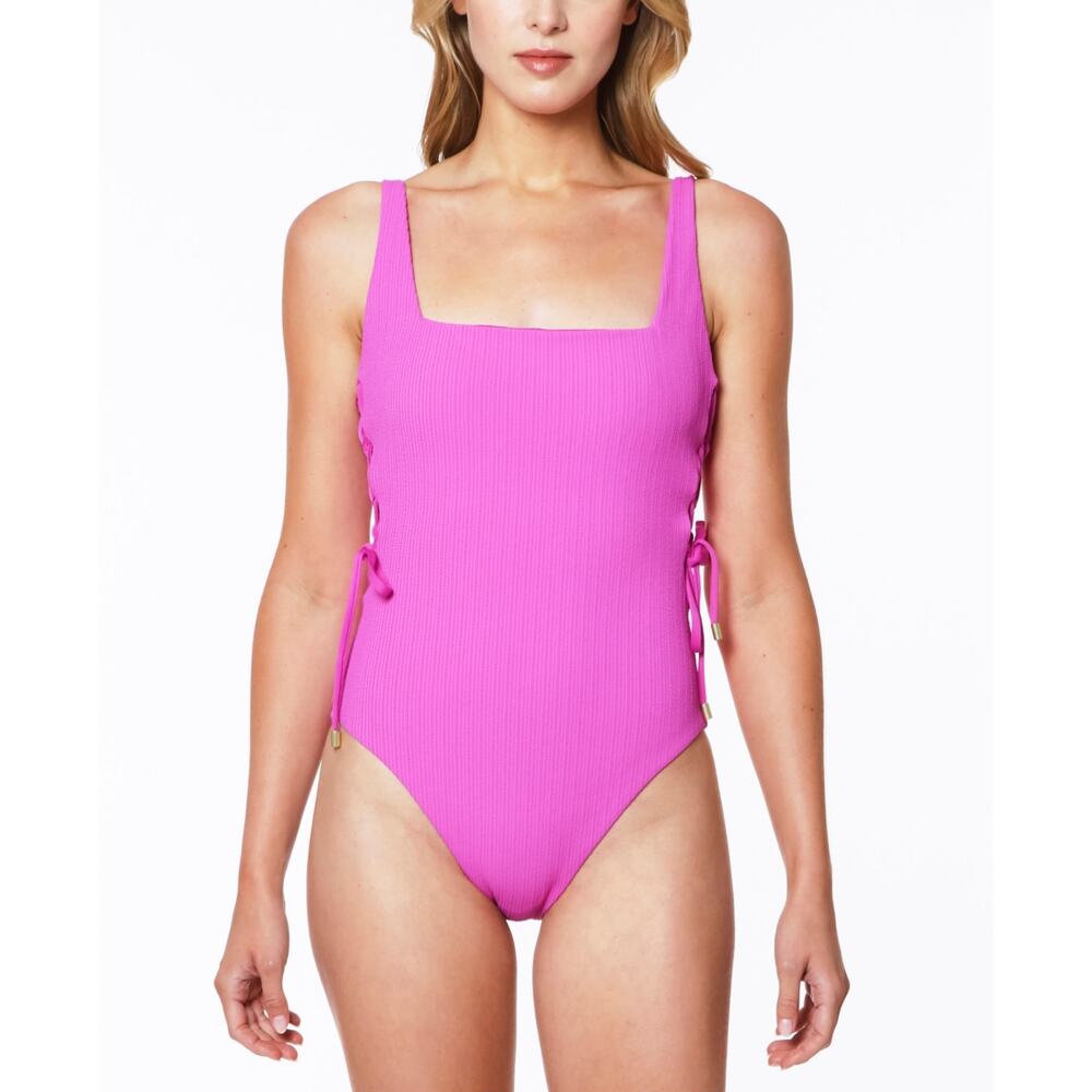 NWT! Sanctuary Sandbar Solids Lace-up Swimsuit Amethyst LARGE